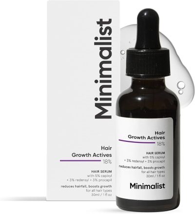 Minimalist Hair Growth Serum With 3% Redensyl, 3% Anagain, 3% Procapil, 5% Capixyl & 4% Baicapil 18% Hair Growth Actives | For Hair Fall Control | For Men & Women | 30 ml