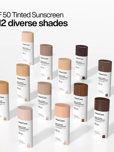 WishCare Daily Fluid Tinted Sunscreen SPF50 PA++++ || Broad Spectrum Protection for all skin types | In-Vivo Tested Tinted Sun Screen | D-Panthenol, Niacinamide, Ectoin & Ginseng | Evens & Protects | 50ml